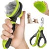 Comotech 3PCS Cat Grooming Kit | Cat Brush | Cat Brushes for indoor Cats | Cat Nail Clipper | Cat Nail Trimmer | Cat Bath Brush | Cat Brush for Shedding - Premium Cat Supplies...
