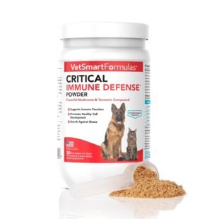 Critical Immune Defense for Dogs & Cats; Supports Normal Cell Growth - Turkey Tail, Reishi, Shiitake and Maitake Mushroom Formula with Patented White Turmeric Root Extract -...