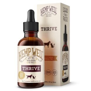 Hemp Well Thrive Oil for Dogs and Cats – Supports Hip, Joint, and Heart Health, Promotes Immune Support, Strengthens Skin and Coat, Organically Sourced – 2 Ounces