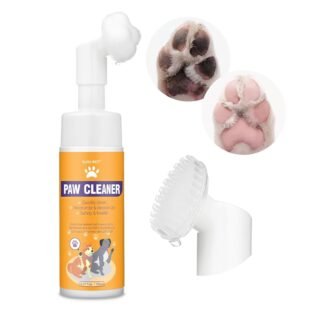 Paw Cleaner for Dogs and Cats,Magic Foam - Clean Paws Rinse Free Foaming Cleanser-Dry Shampoo, Foot Cleaner Brush - with Rose Extract, Odor Control Wash - Good for Puppy