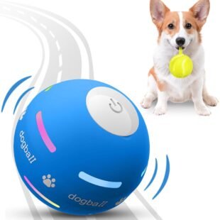 PetDroid Interactive Dog Toys Dog Ball,[2025 Newly Upgraded] Durable Motion Activated Automatic Rolling Ball Toys for/Small/Medium/Large Dogs,USB Rechargeable(Blue)