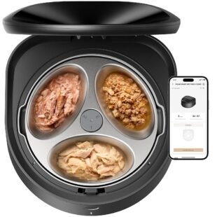 PETLIBRO Automatic Cat Feeder Wet Food with Stainless Steel Bowl, Refrigerated Auto Cat Feeder with Semiconductor Cooling, 3 Fresh Meals for 3 Days, App-Controlled Pet Food...