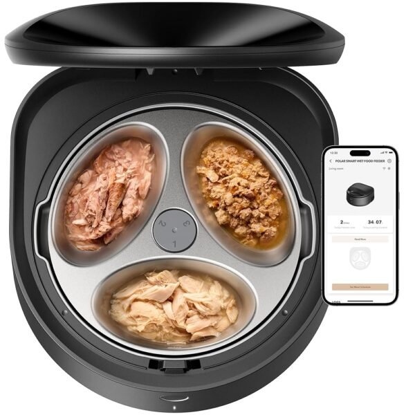 PETLIBRO Automatic Cat Feeder Wet Food with Stainless Steel Bowl, Refrigerated Auto Cat Feeder with Semiconductor Cooling, 3 Fresh Meals for 3 Days, App-Controlled Pet Food...