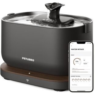 PETLIBRO Cat Water Fountain, App Monitoring Pet Fountains for Cats Indoor with Stainless Steel Tray, 2.5L/84oz Dockstream Automatic Water Dispenser for Drinking, 2.4G Wi-Fi...