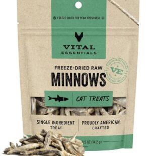 Vital Essentials Minnows Cat Treats, 0.5 oz | Freeze-Dried Raw | Single Ingredient | Grain Free, Gluten Free, Filler Free